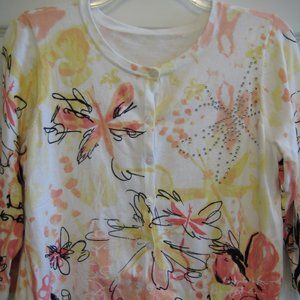 Summer weight cardigan sweater size XL 3/4 sleeves